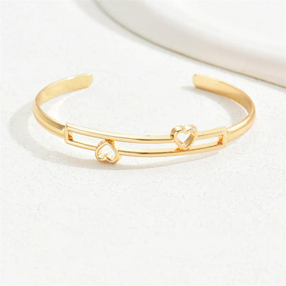 Casual Simple Style Commute Heart Shape Alloy Wholesale Cuff Bracelets