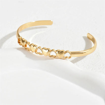 Casual Simple Style Commute Heart Shape Alloy Wholesale Cuff Bracelets