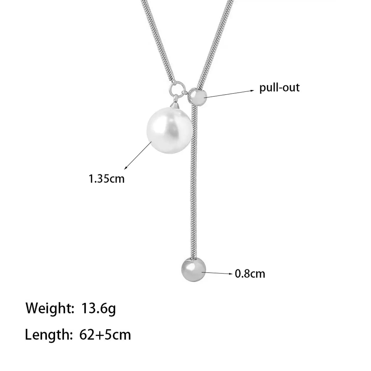 Casual Simple Style Commute Round 18K Gold Plated Artificial Pearls 304 Stainless Steel Plastic Wholesale Pendant Necklace