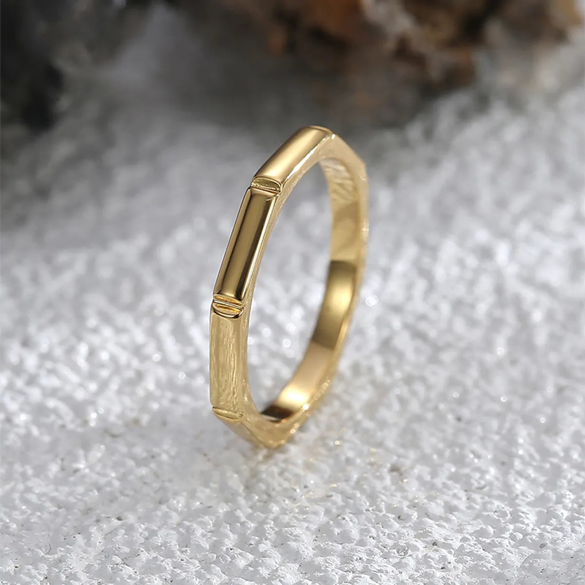 Casual Simple Style Commute Solid Color Copper 18k Gold Plated Rings In Bulk