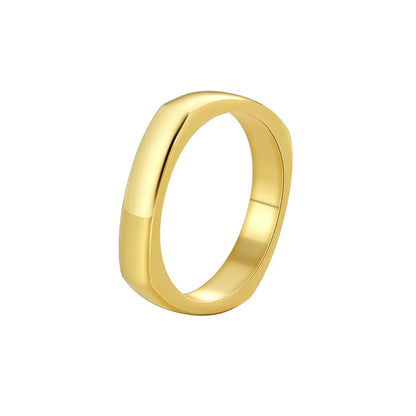 Casual Simple Style Commute Solid Color Copper 18k Gold Plated Rings In Bulk