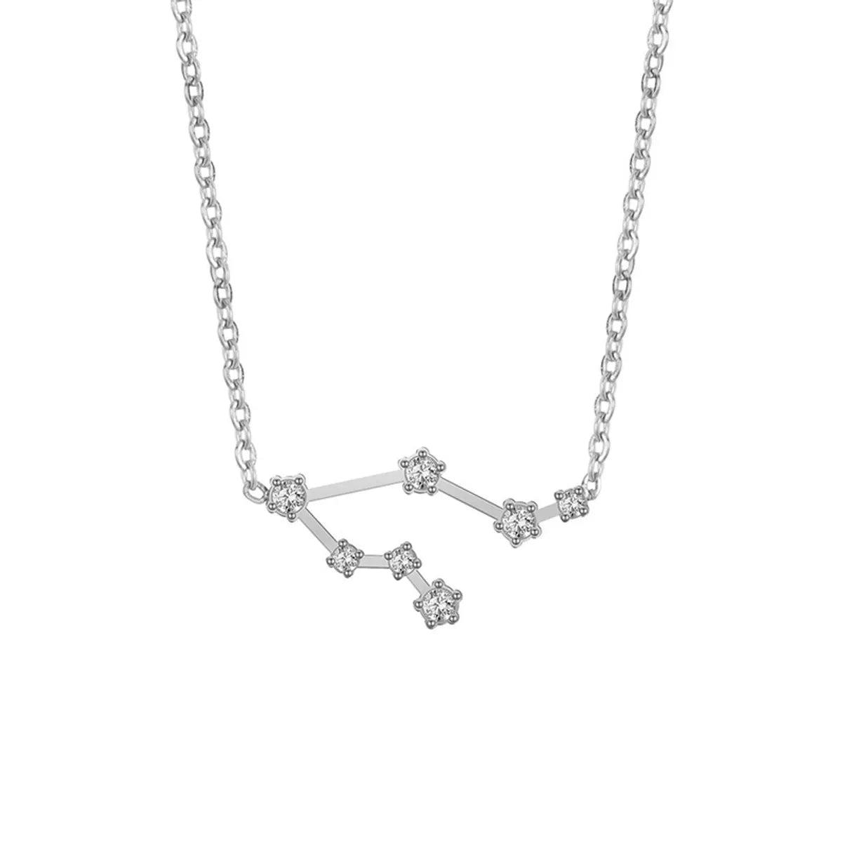 Casual Simple Style Constellation Stainless Steel Titanium Steel Plating Inlay Zircon Necklace