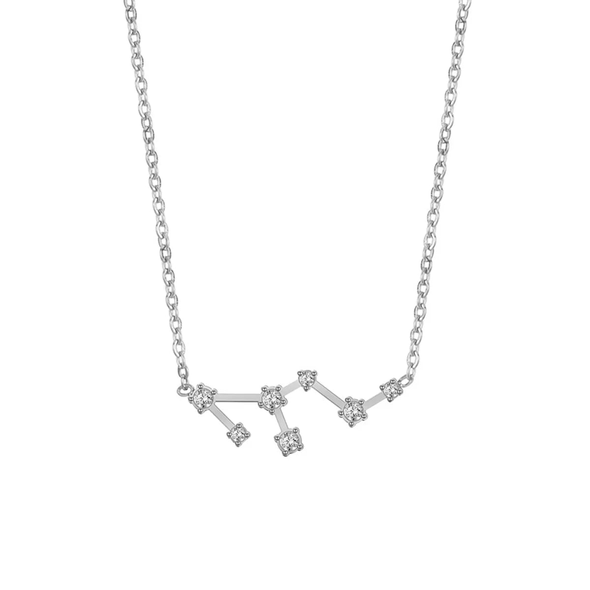 Casual Simple Style Constellation Stainless Steel Titanium Steel Plating Inlay Zircon Necklace