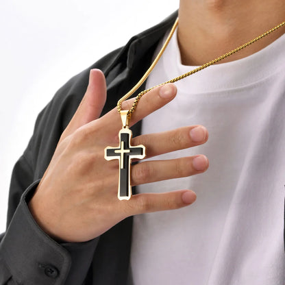 Casual Simple Style Cross 304 Stainless Steel Layered Men'S Pendant Necklace