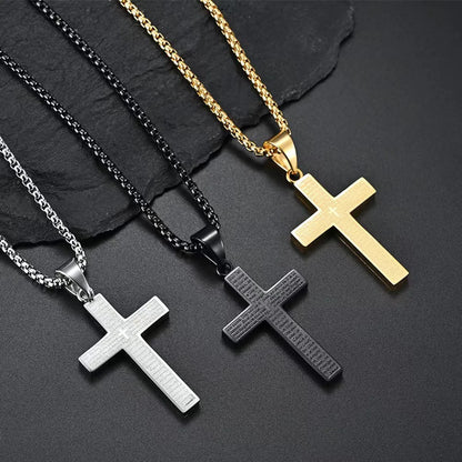 Casual Simple Style Cross Letter Titanium Steel Plating Unisex Pendant Necklace