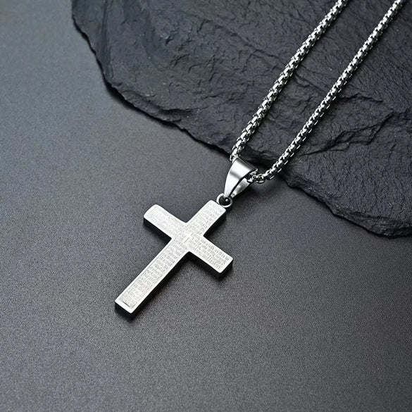 Casual Simple Style Cross Letter Titanium Steel Plating Unisex Pendant Necklace