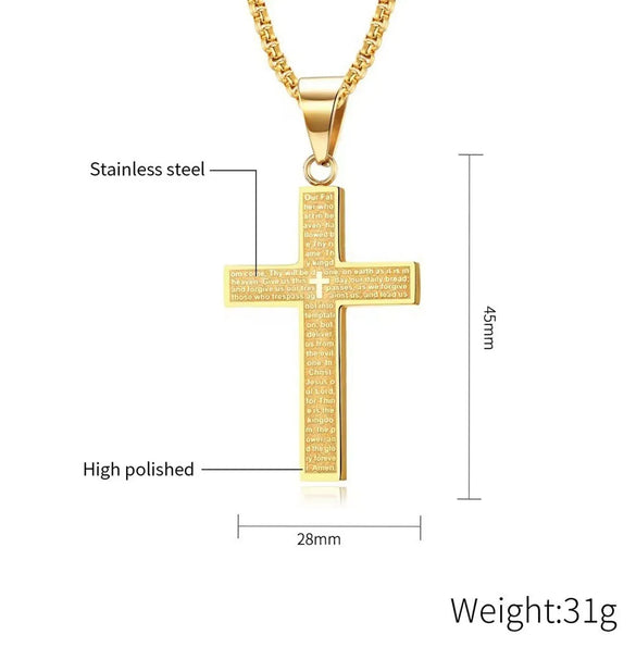 Casual Simple Style Cross Letter Titanium Steel Plating Unisex Pendant Necklace