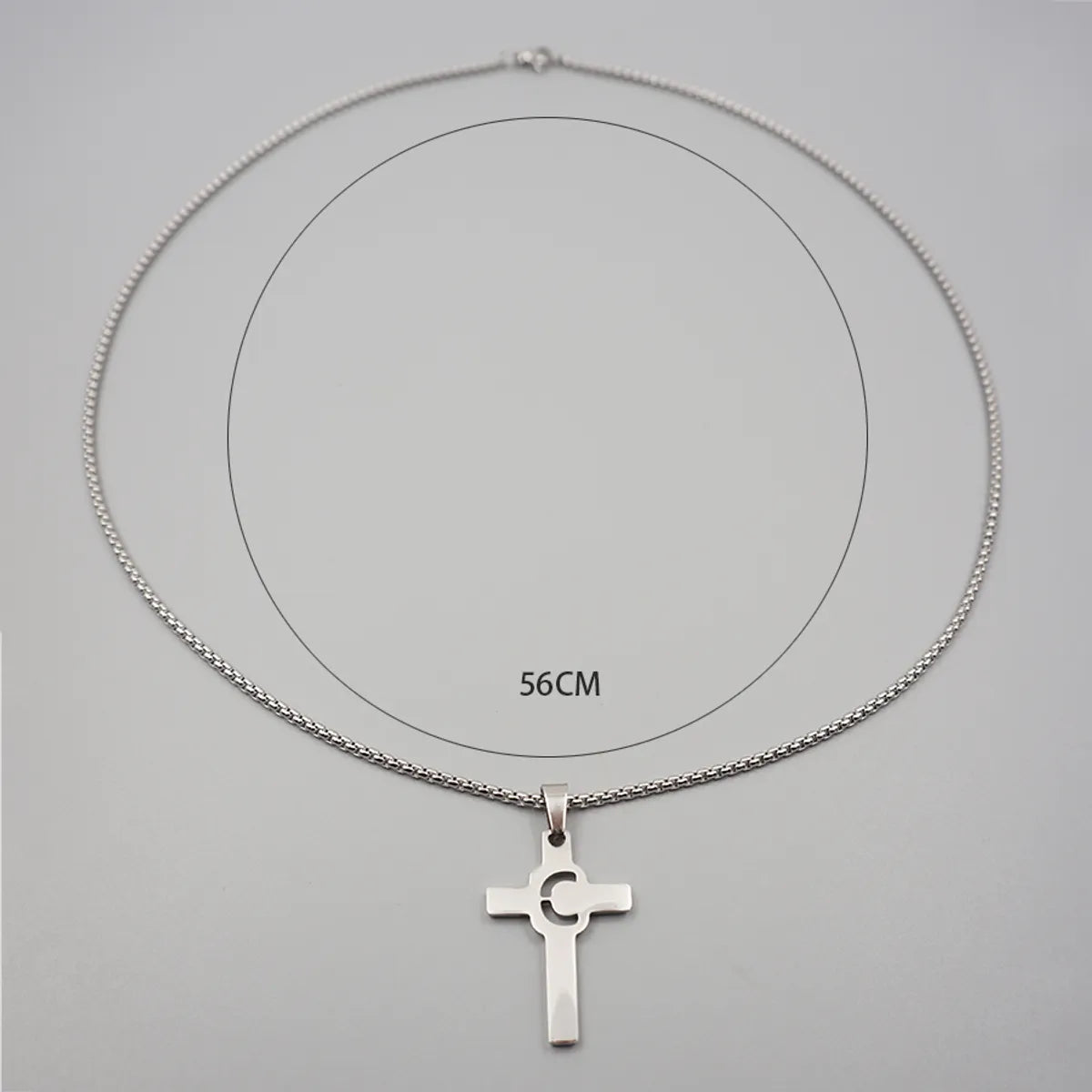 Casual Simple Style Cross Letter 304 Stainless Steel Titanium Steel Unisex Pendant Necklace