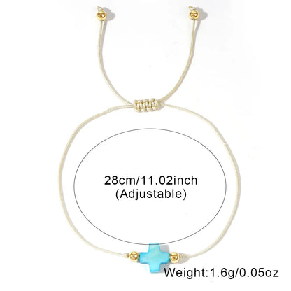 Casual Simple Style Cross Rope Shell Wholesale Bracelets