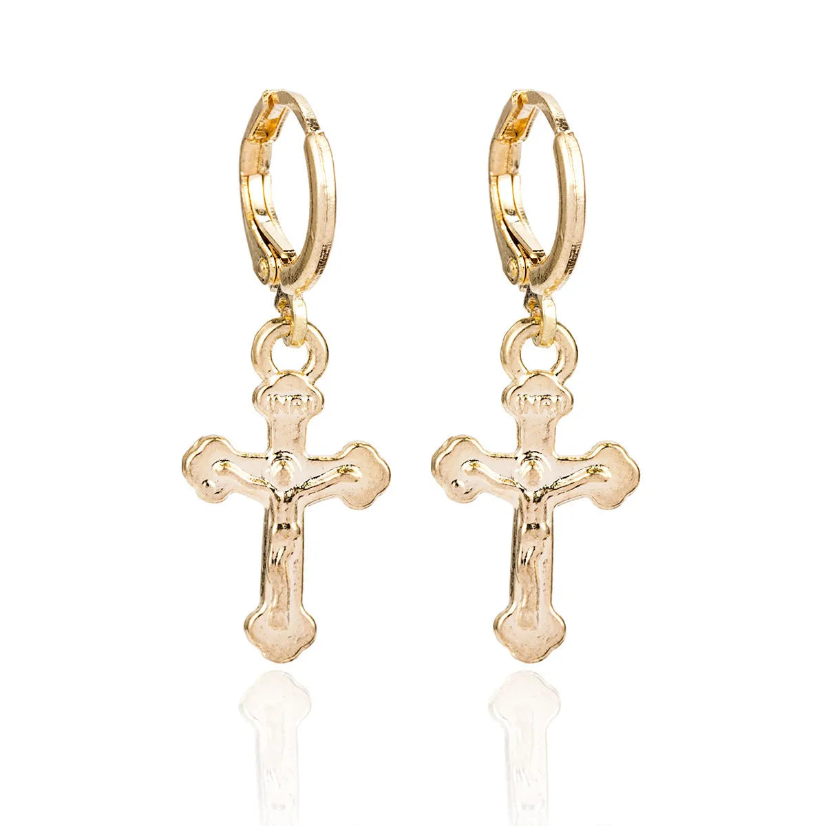 Casual Simple Style Cross Star Shell Alloy Plating Women'S Drop Earrings