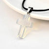 Casual Simple Style Cross Turquoise Leather Rope Tiger Eye Unisex Pendant Necklace