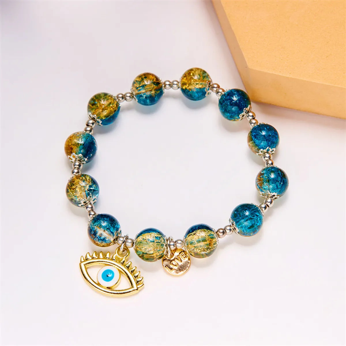 Casual Simple Style Devil'S Eye Artificial Crystal Beaded Unisex Bracelets