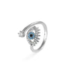 Casual Simple Style Devil'S Eye Copper Gold Plated Zircon Open Ring In Bulk