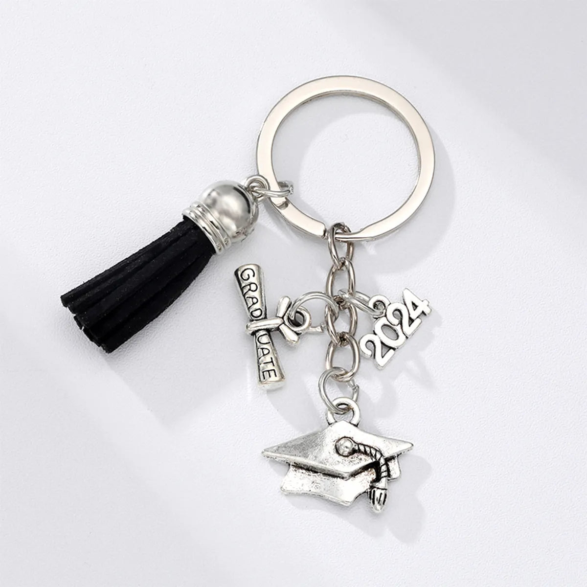 Casual Simple Style Doctoral Cap Number Alloy Tassel Bag Pendant Keychain