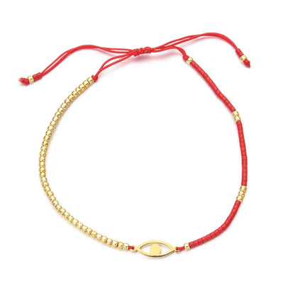 Casual Simple Style Eye 304 Stainless Steel Glass Rope Wholesale Drawstring Bracelets