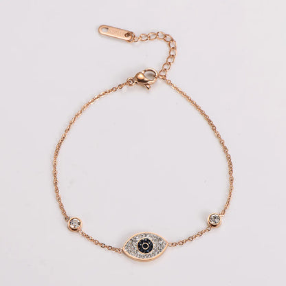 Casual Simple Style Eye 304 Stainless Steel Zircon Bracelets In Bulk