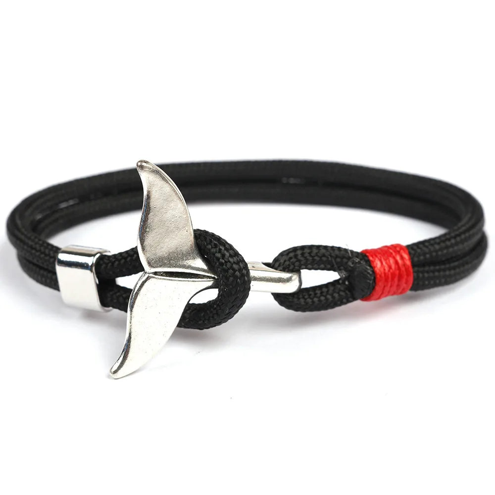 Casual Simple Style Fish Tail Alloy Rope Layered Unisex Bracelets