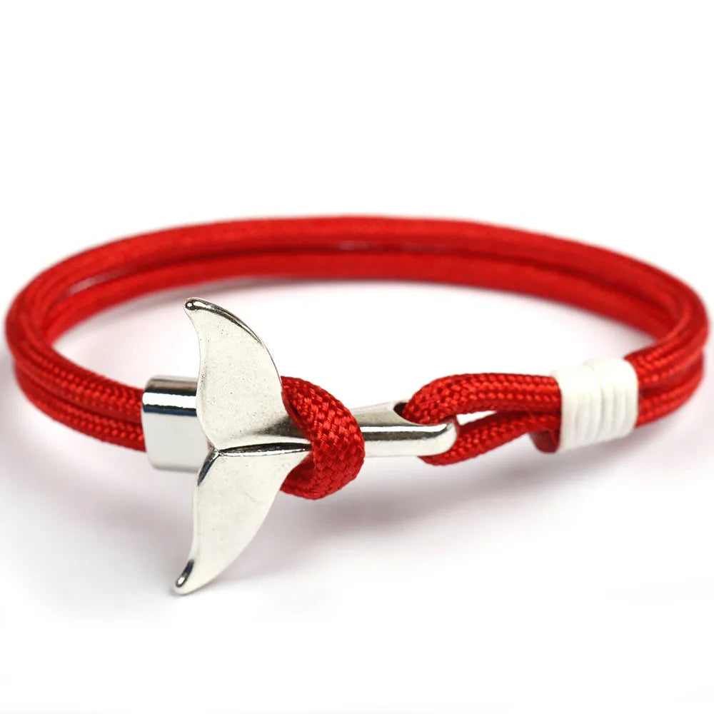 Casual Simple Style Fish Tail Alloy Rope Layered Unisex Bracelets