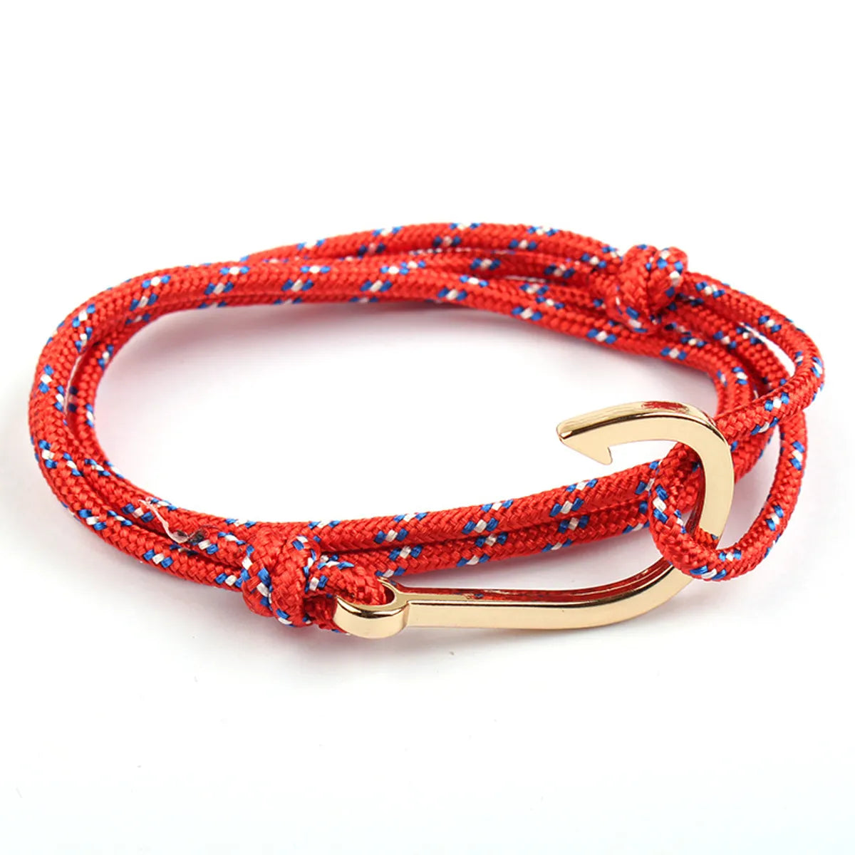 Casual Simple Style Fishhook Alloy Rope Layered Unisex Bracelets