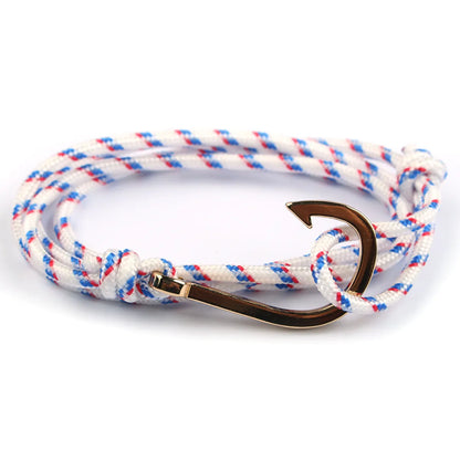 Casual Simple Style Fishhook Alloy Rope Layered Unisex Bracelets