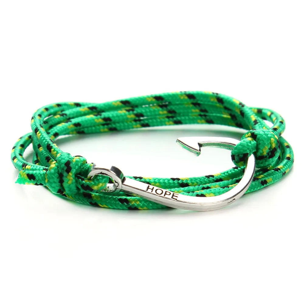 Casual Simple Style Fishhook Alloy Rope Layered Unisex Bracelets