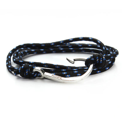 Casual Simple Style Fishhook Alloy Rope Layered Unisex Bracelets