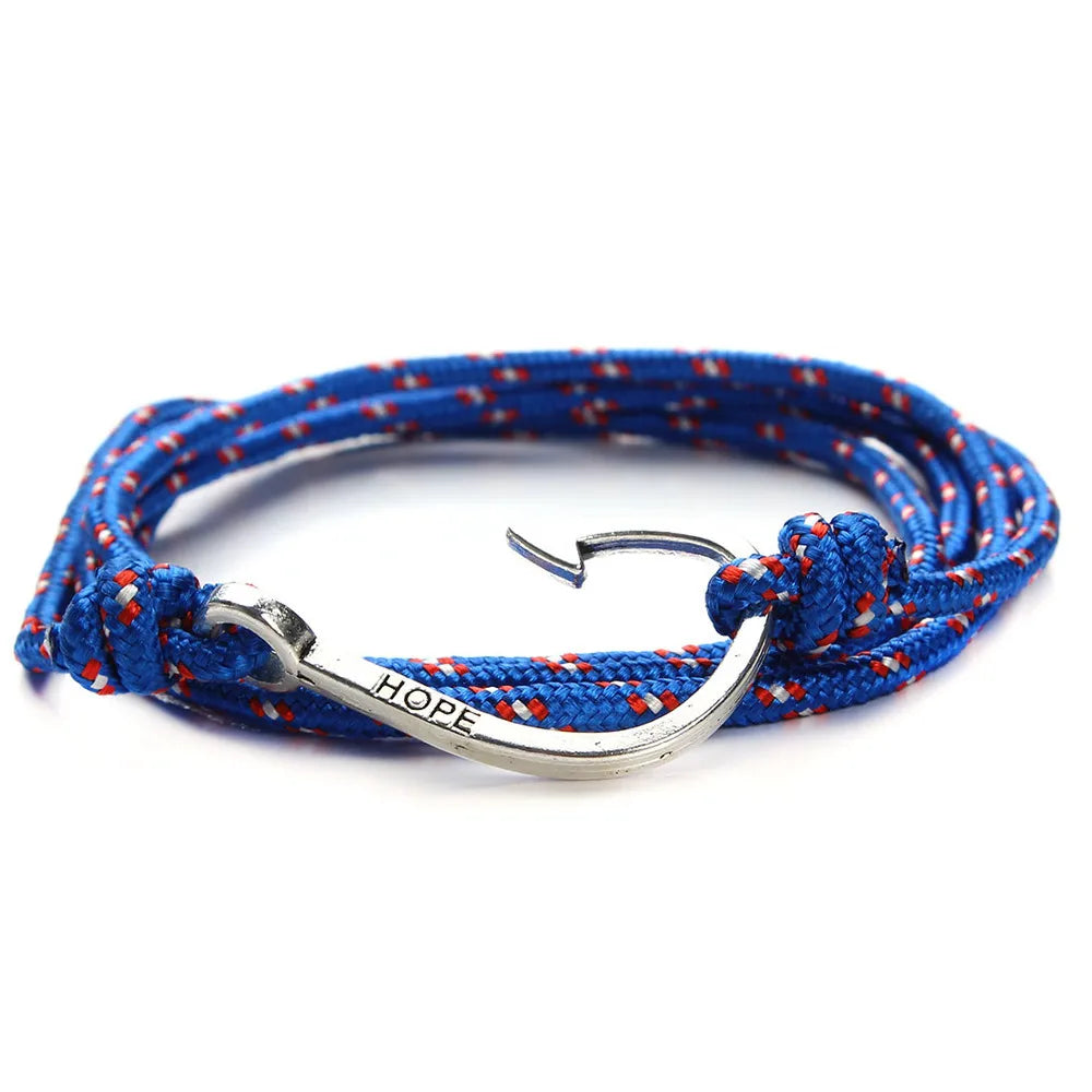 Casual Simple Style Fishhook Alloy Rope Layered Unisex Bracelets