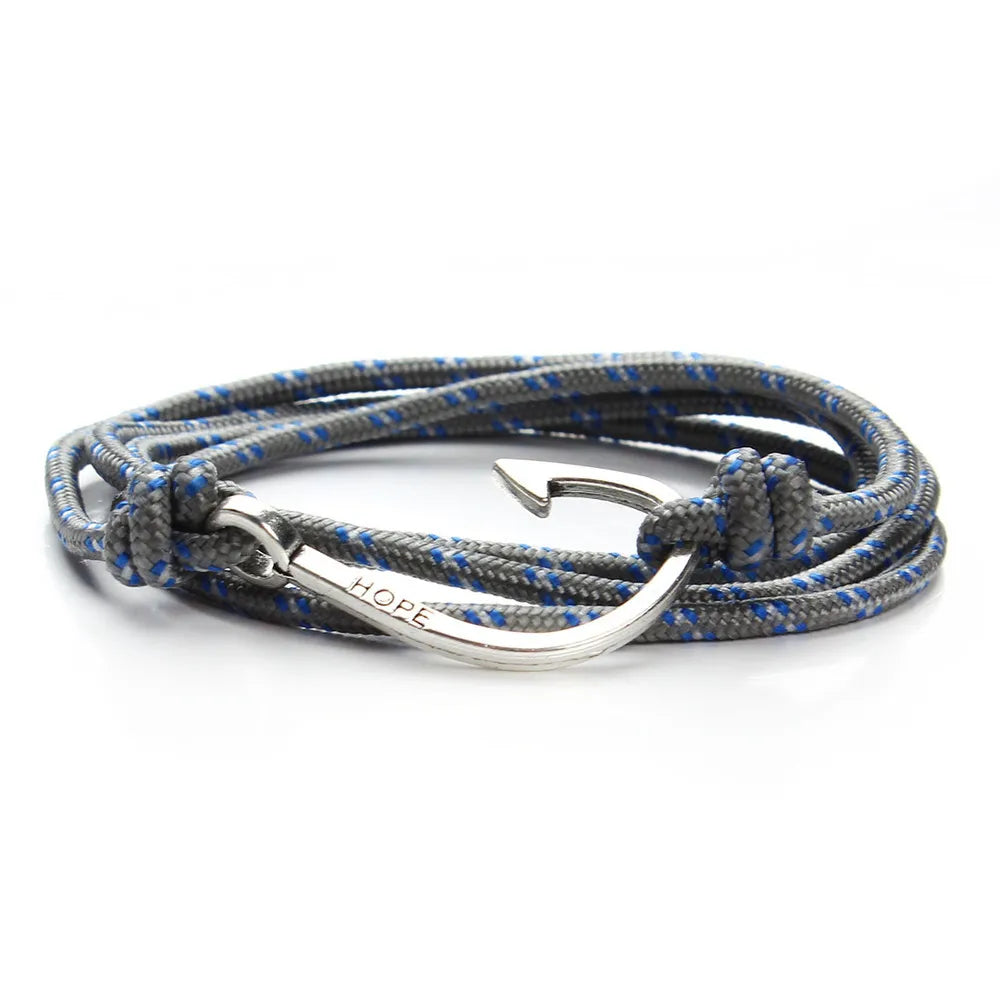 Casual Simple Style Fishhook Alloy Rope Layered Unisex Bracelets