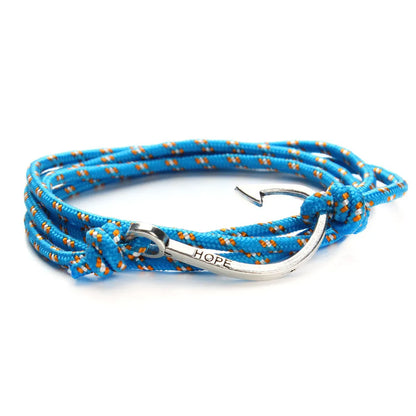 Casual Simple Style Fishhook Alloy Rope Layered Unisex Bracelets