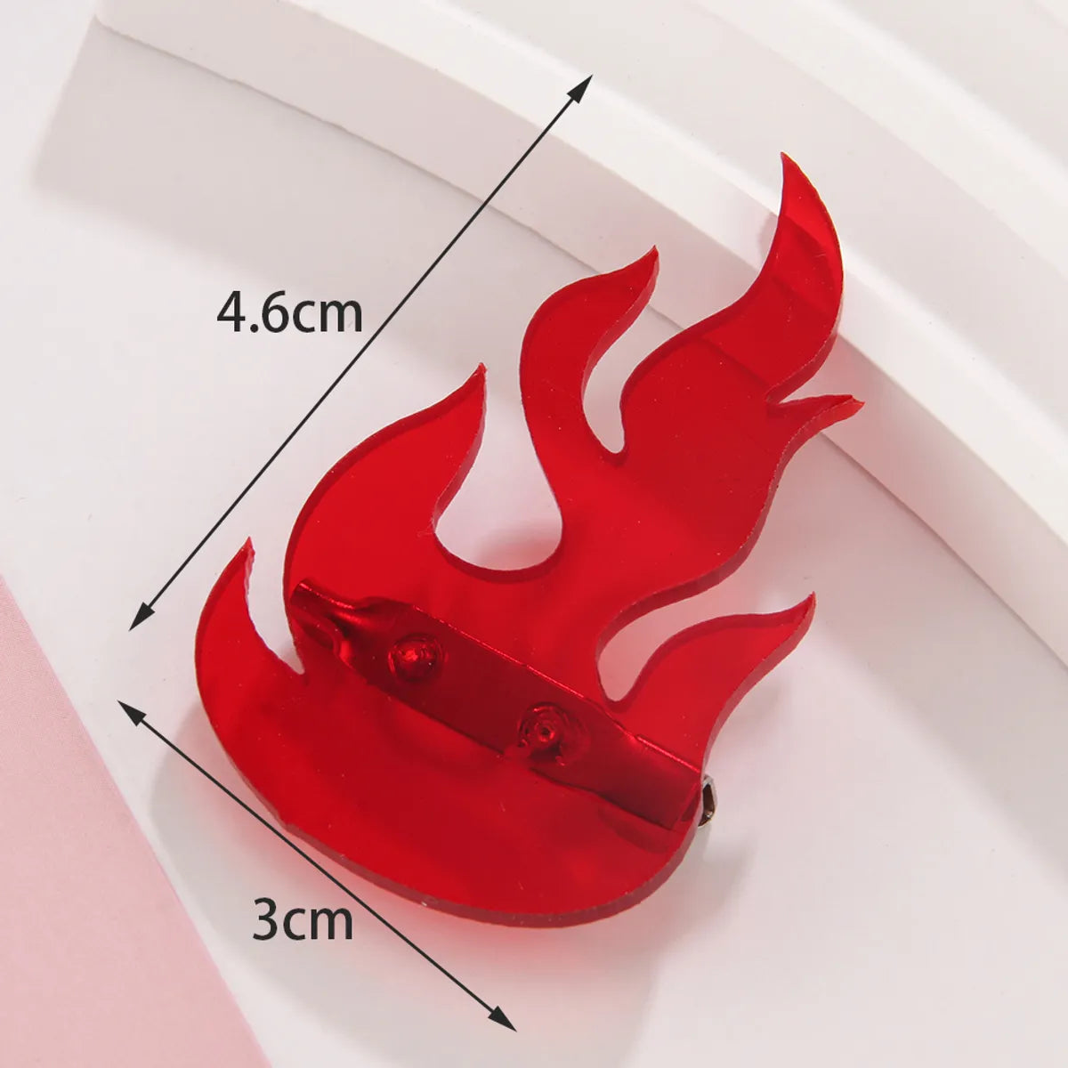 Casual Simple Style Flame Arylic 201 Stainless Steel Asymmetrical Unisex Brooches 1 Piece