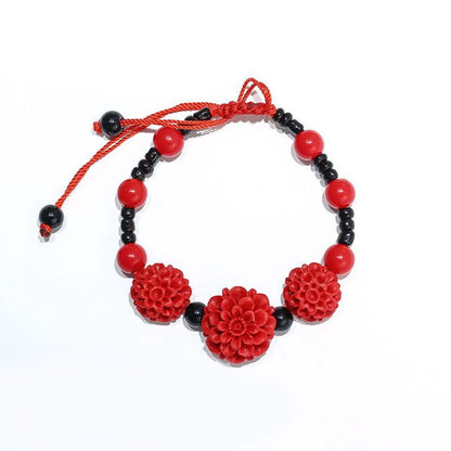 Casual Simple Style Flower Beaded Stone Copper Wholesale Bracelets