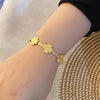 Casual Simple Style Flower Butterfly 304 Stainless Steel 18K Gold Plated Bracelets In Bulk
