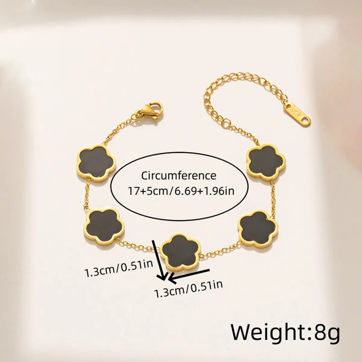 Casual Simple Style Flower Stainless Steel Plating Inlay Shell Gold Plated Bracelets Necklace