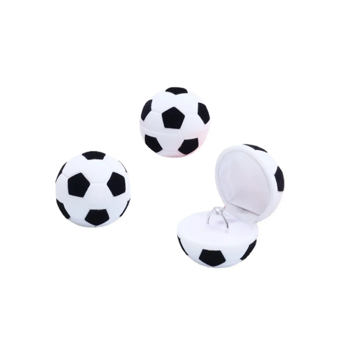 Casual Simple Style Football Flocking Plastic Embryo Jewelry Boxes