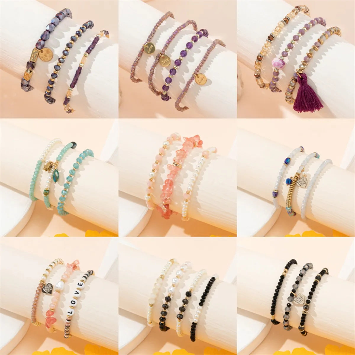 Casual Simple Style Geometric Artificial Crystal Beaded Women's Bracelets