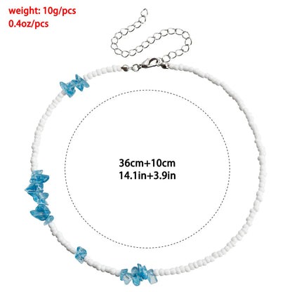 Casual Simple Style Geometric Artificial Crystal Seed Bead Beaded Plating Women's Necklace