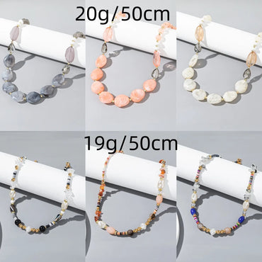 Casual Simple Style Geometric Artificial Crystal Synthetic Resin Beaded Women'S Necklace