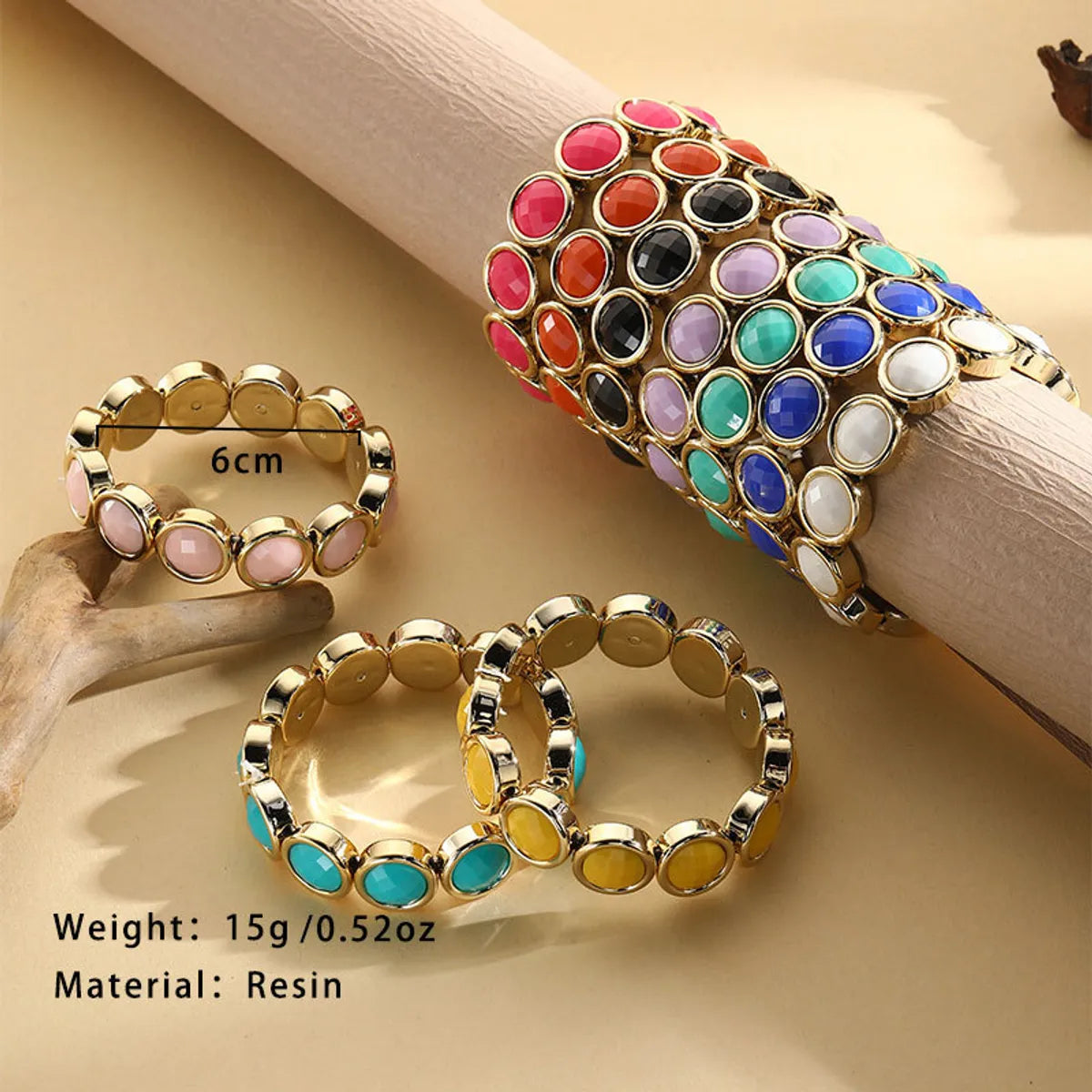 Casual Simple Style Geometric Arylic Resin Wholesale Bracelets