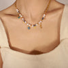 Casual Simple Style Geometric Freshwater Pearl Titanium Steel Copper 18K Gold Plated Zircon Choker In Bulk