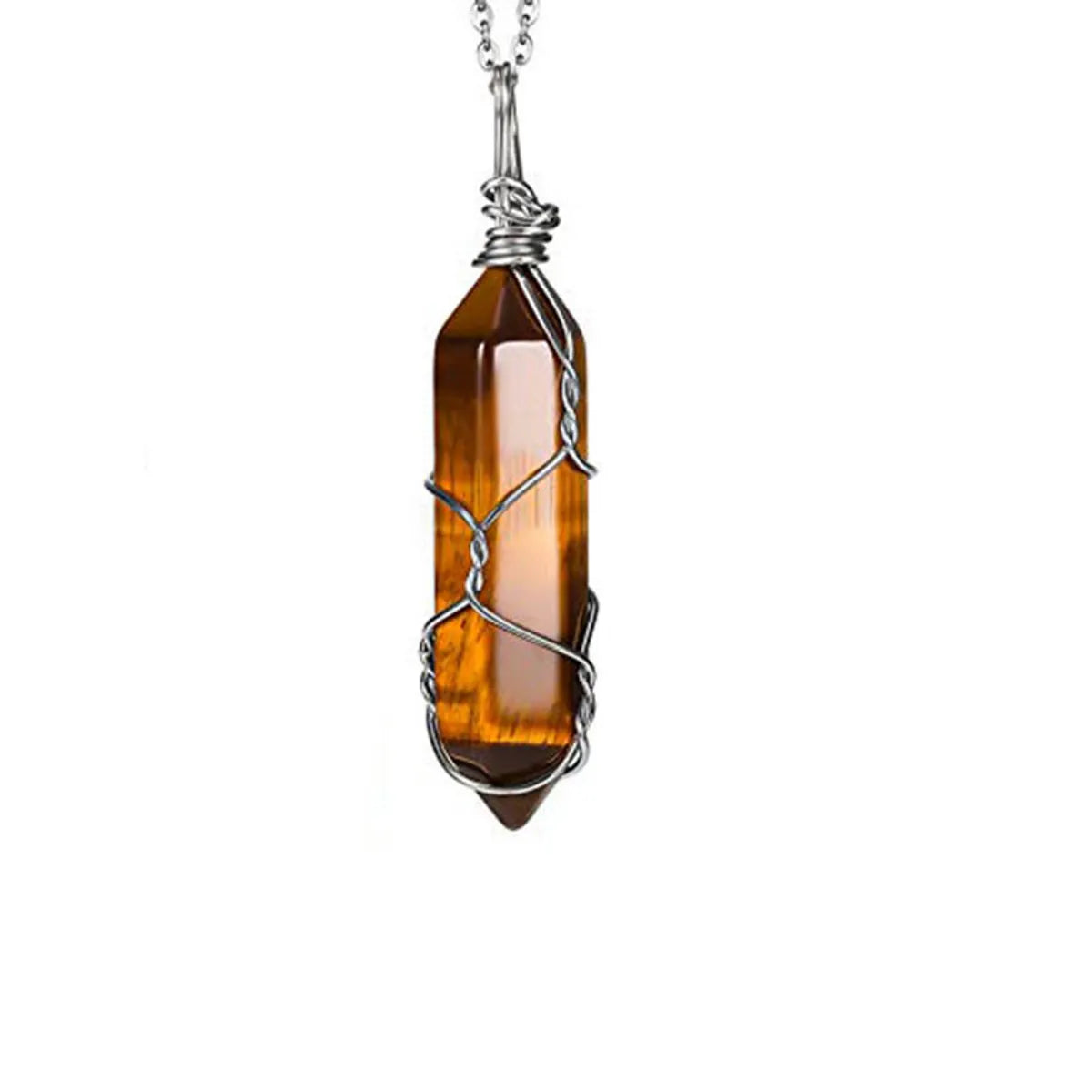 Casual Simple Style Geometric Natural Stone Crystal Iron Wholesale Pendant Necklace