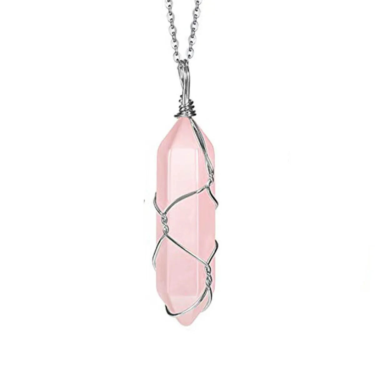 Casual Simple Style Geometric Natural Stone Crystal Iron Wholesale Pendant Necklace