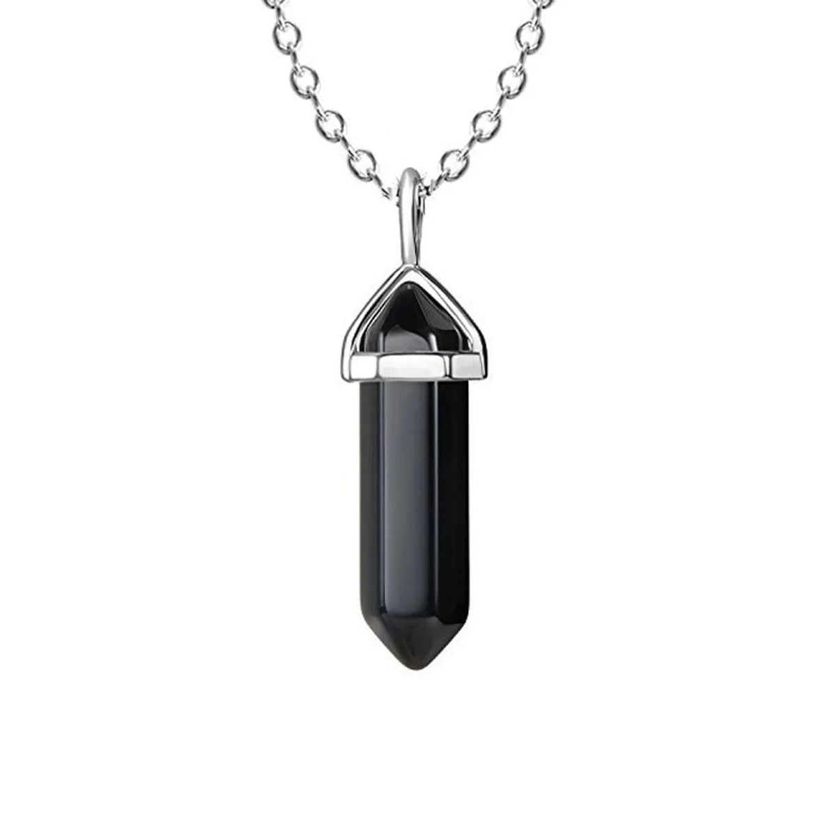 Casual Simple Style Geometric Natural Stone Crystal Iron Wholesale Pendant Necklace