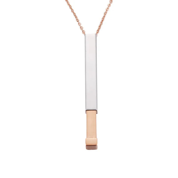 Wholesale Jewelry Casual Simple Style Geometric Customization Laser Engraving Stainless Steel Pendant Necklace