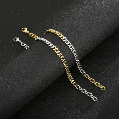 Casual Simple Style Geometric Stainless Steel Plating 18k Gold Plated Men's Bracelets