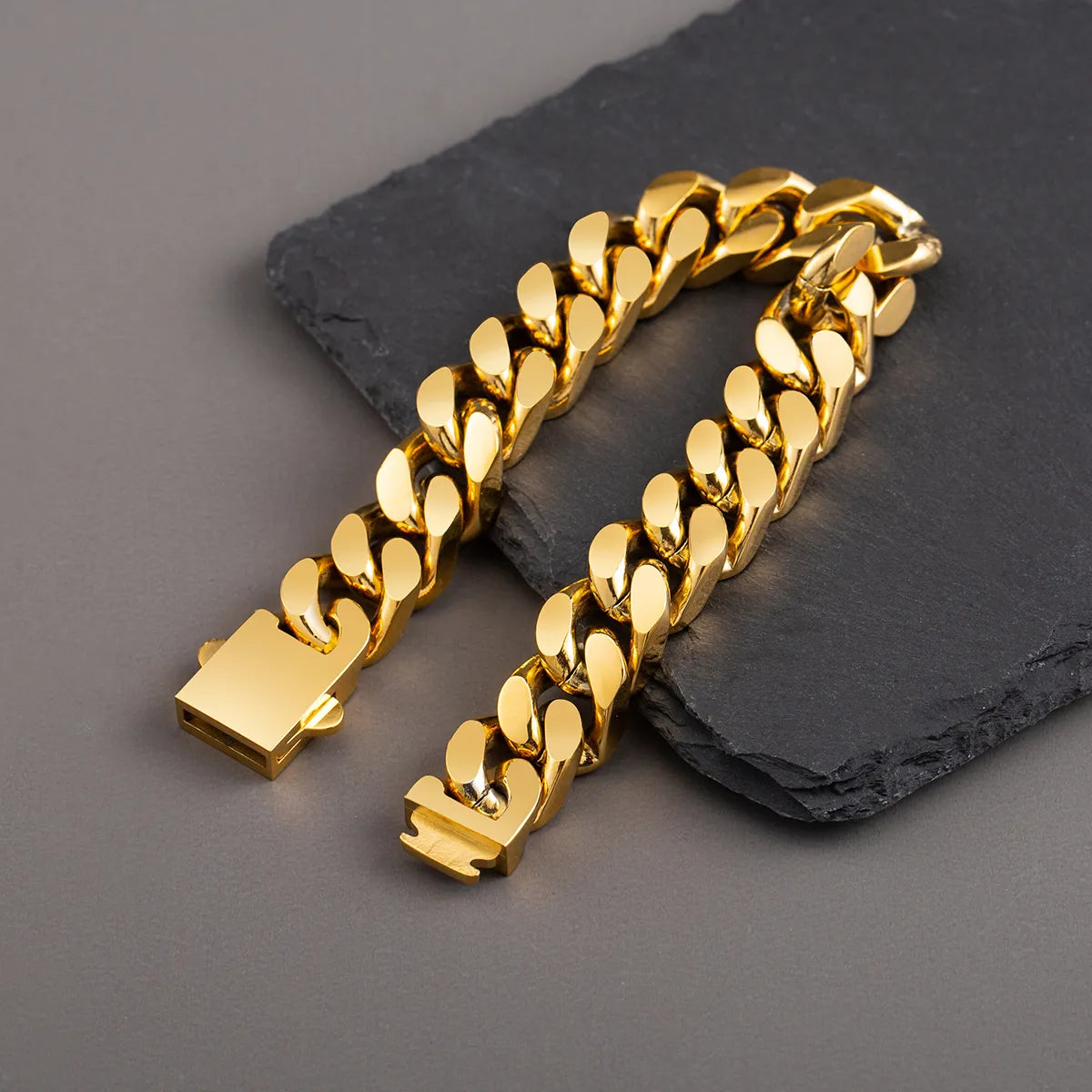 Casual Simple Style Geometric Stainless Steel Plating 18k Gold Plated Men's Bracelets