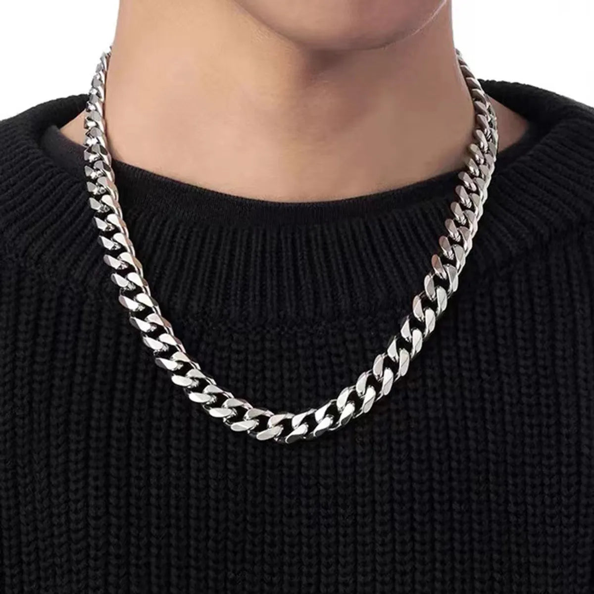 Casual Simple Style Geometric Titanium Steel Men'S Necklace