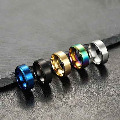 Casual Simple Style Geometric Titanium Steel Men'S Rings