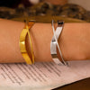 Casual Simple Style Geometric Titanium Steel Wide Bracelet In Bulk