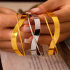 Casual Simple Style Geometric Titanium Steel Wide Bracelet In Bulk