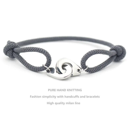 Casual Simple Style Handcuffs Rope Titanium Steel Stoving Varnish Couple Bracelets